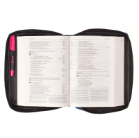 Pochette pour Bible bleu en tissu avec Ichtus - taille S