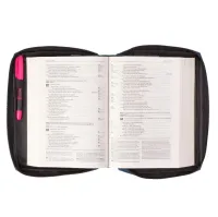 Pochette pour Bible bleu en tissu avec Ichtus - taille S