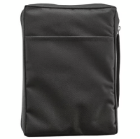 Bibelhülle Ichtus M - schwarz, mit Reissverschluss, Seitentasche und Tragehenkel