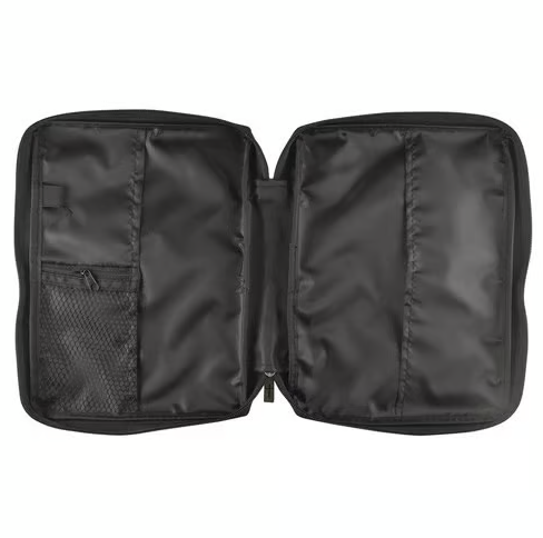 Bibelhülle Ichtus M - schwarz, mit Reissverschluss, Seitentasche und Tragehenkel