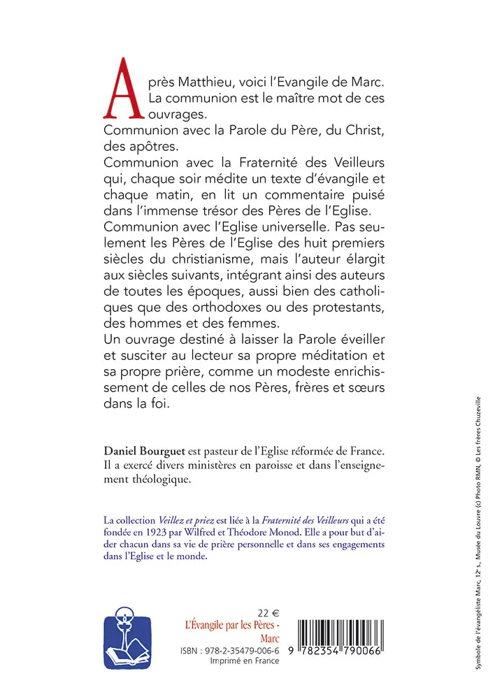 Marc - l'Evangile médité par les Pères - Collection: veillez et priez