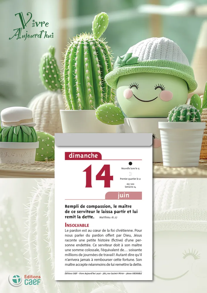 Vivre aujourd'hui - calendrier éphéméride, à suspendre et effeuiller, grande plaque