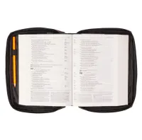 Pochette de Bible grise en tissu avec Ichtus - taille S
