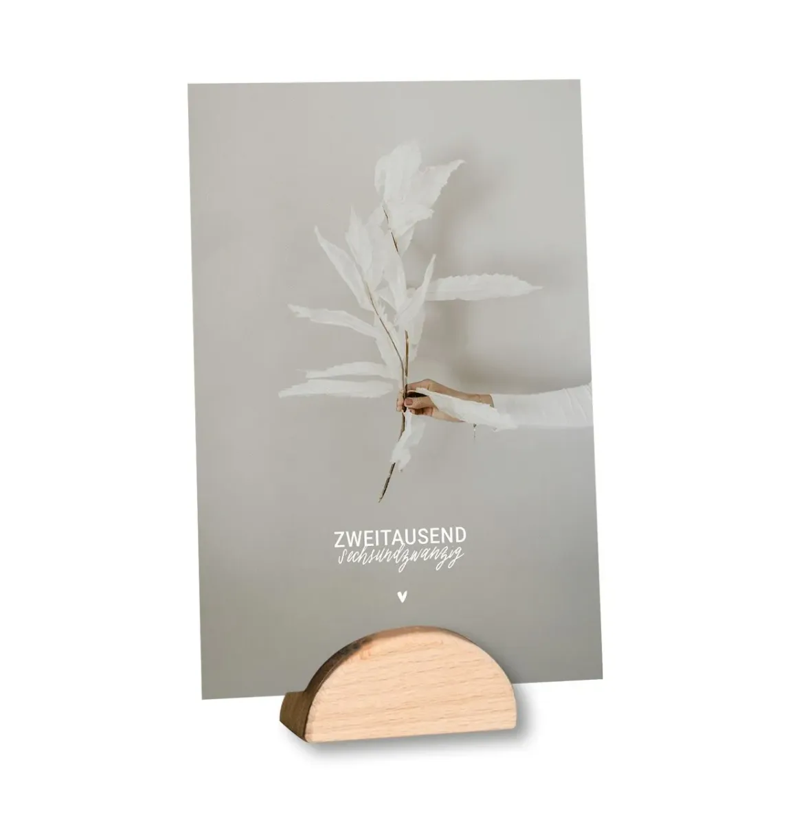 Kalender Zweitausendsechsundzwanzig - Tischkalender mit Holzaufsteller