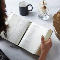 Englisch, NKJV Journaling Bibel, Grossdruck mit Schreibrand - gebunden, Leder braun