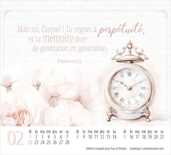 Splendeur - Mini calendrier de table