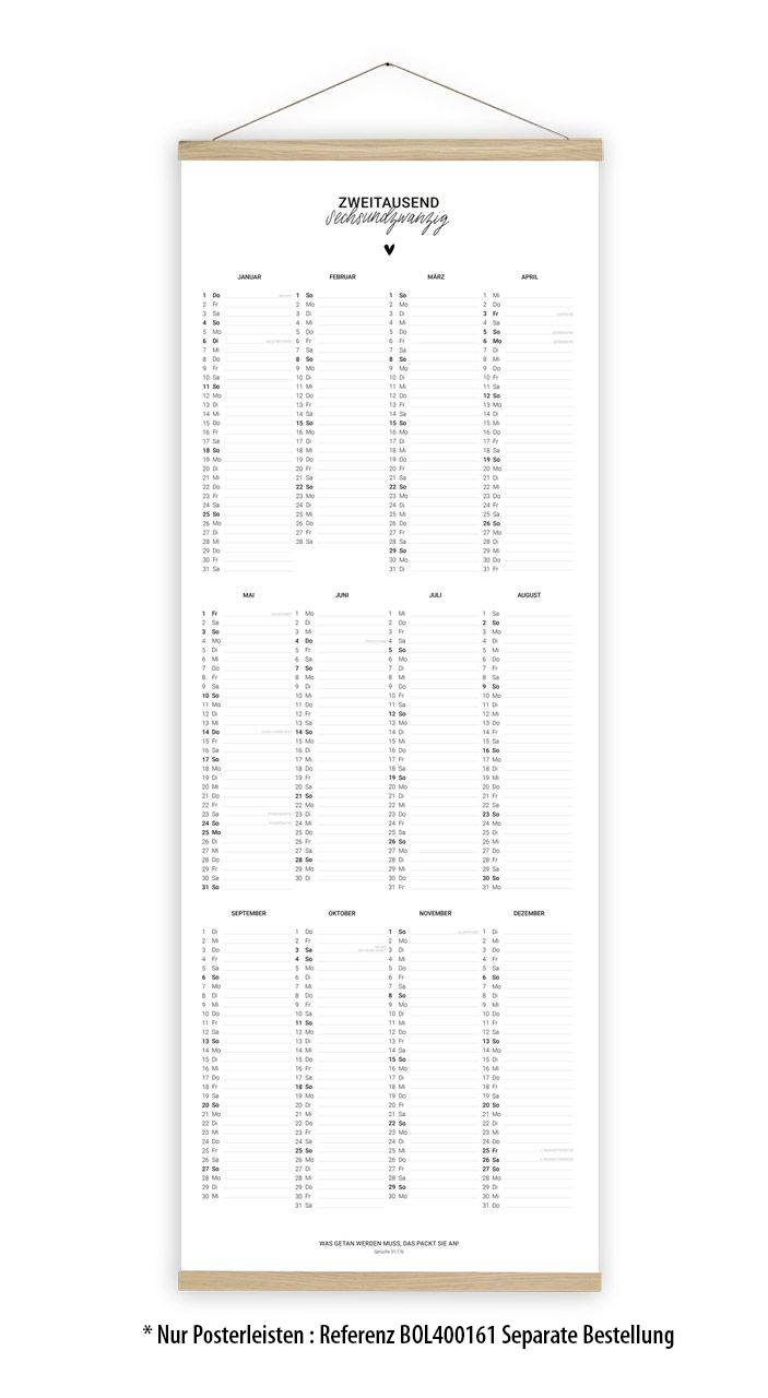 Kalender Zweitausendsechsundzwanzig Poster - Posterkalender