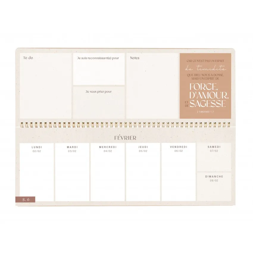 Confiance Quotidienne - Calendrier (semainier)