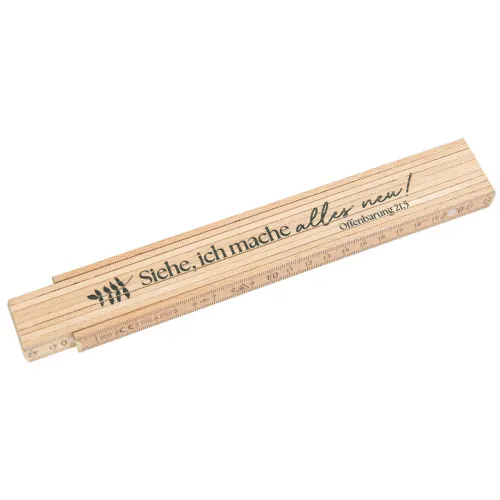 Gott spricht: Siehe, ich mache alles neu (Zollstock aus Holz) - Jahreslosung 2026