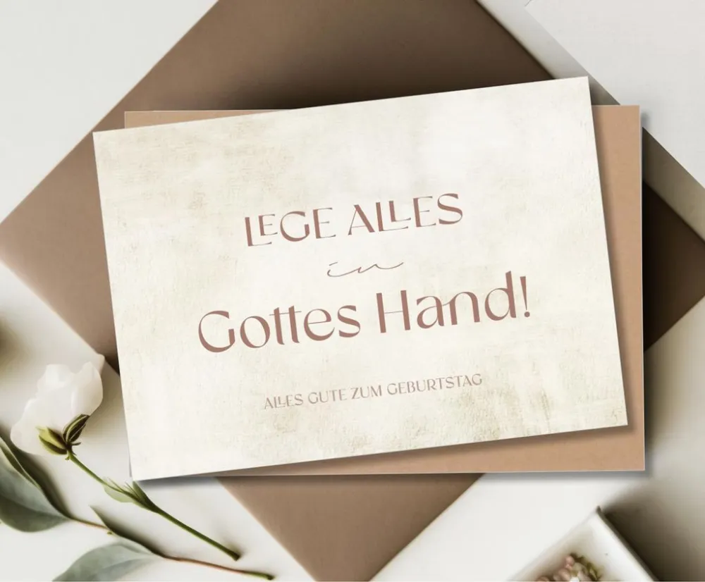 Faltkarte Lege Alles in Gottes Hand - Jesaja 41,10