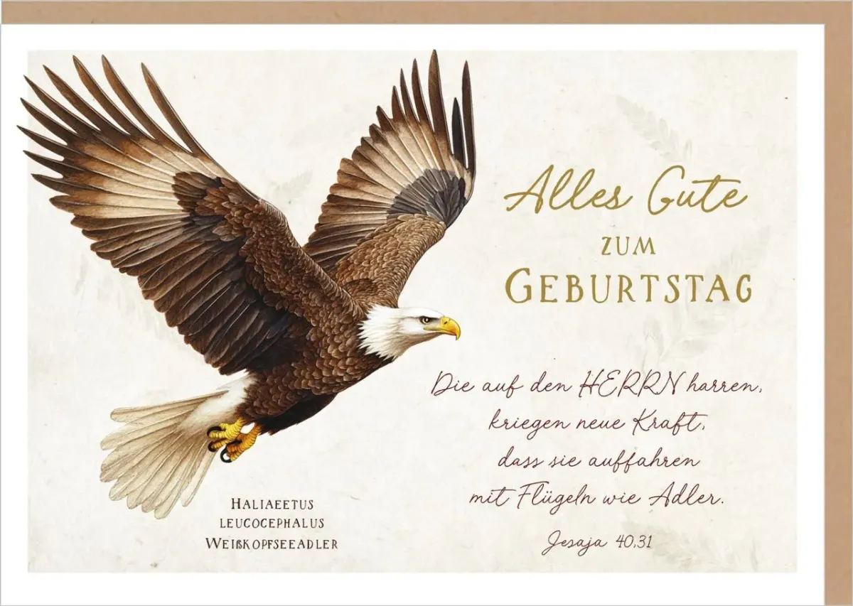 Faltkarte Adler - Jesaja 40,31