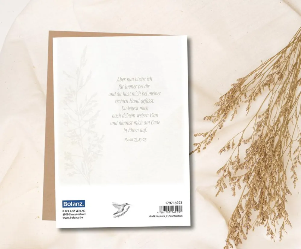 Faltkarte Trauer - Aus Gottes HAND in Gottes HAND - Psalm 73, 23-25