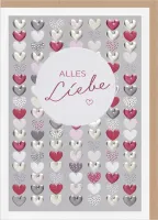 Faltkarte Alles Liebe - Herzen - Jesaja 43,2