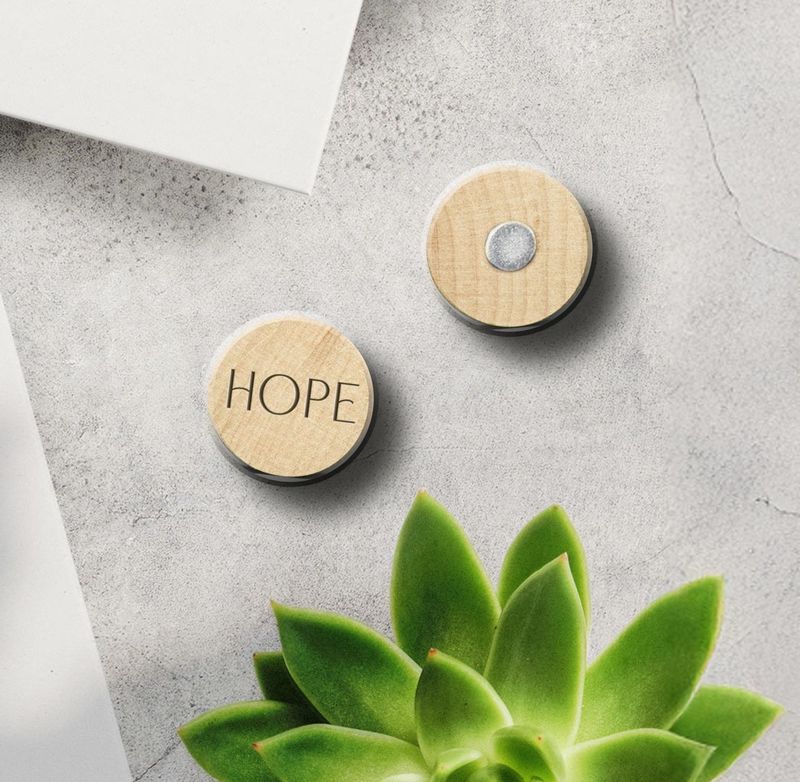 Holzmagnete Hope