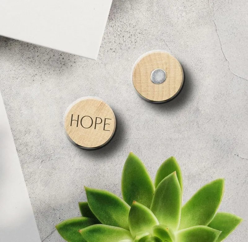 Holzmagnete Hope