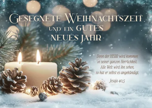 Postkarten Weihnachtszeit Kerzen - Jesaja 40,5