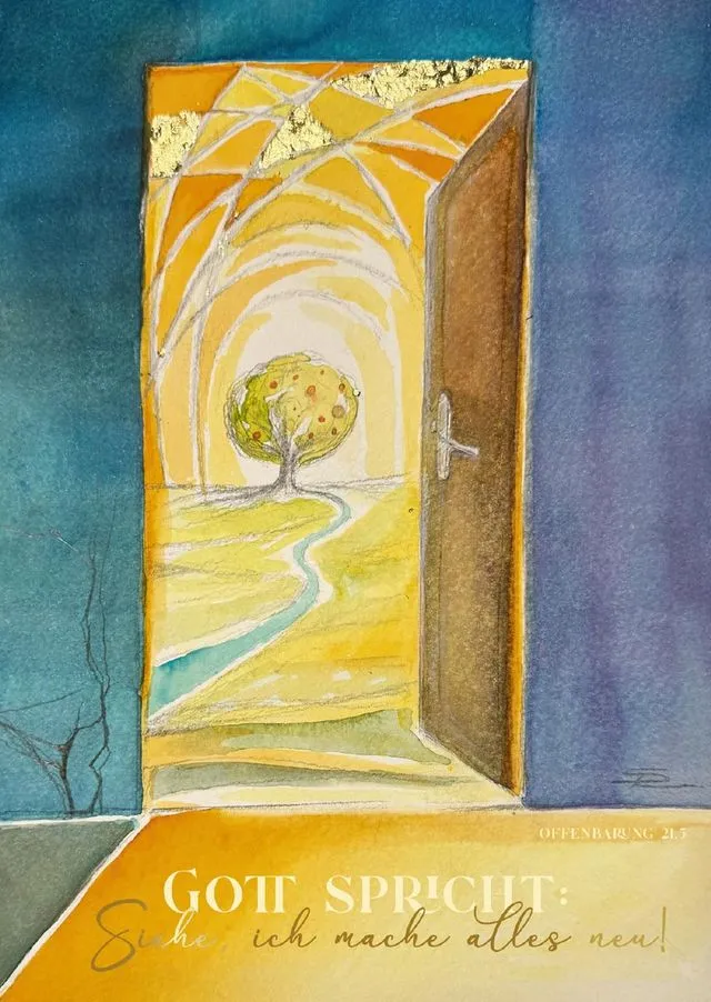 Faltkarten Jahreslosung 2026 Simone Riedel - Offenbarung 21,5