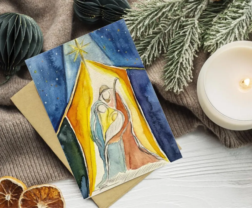 Faltkarten Krippe Simone Riedel - Jesaja 9,5