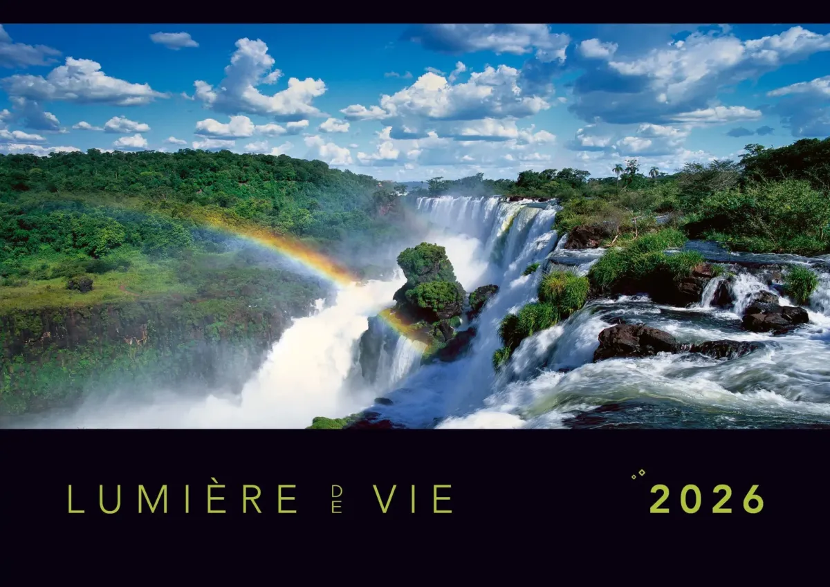 Lumière de vie, calendrier mensuel - Format : fermé A4 / ouvert A3