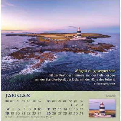 Möge Gott deinen Weg segnen - Irische Segenswünsche - Postkartenkalender