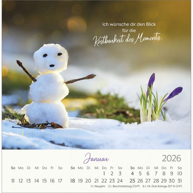 Herzenswünsche - Mit guten Wünschen durch das Jahr - Postkartenkalender