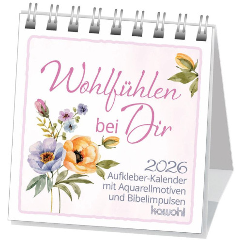 Wohlfühlen bei Dir - Aquarellmotive und Bibelimpulse - Aufkleber-Kalender