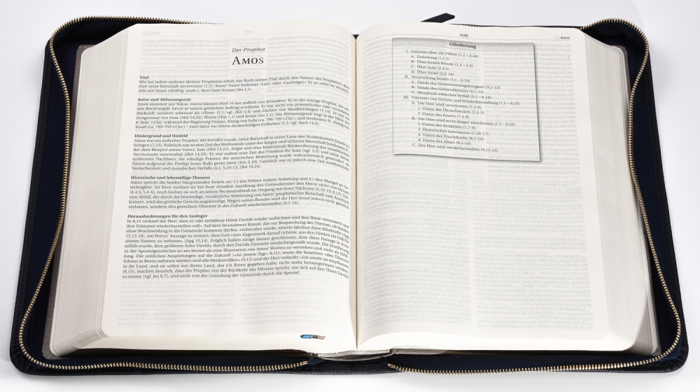 Bible d'étude MacArthur avec étui en cuir véritable - Étui en cuir véritable légèrement grainé...