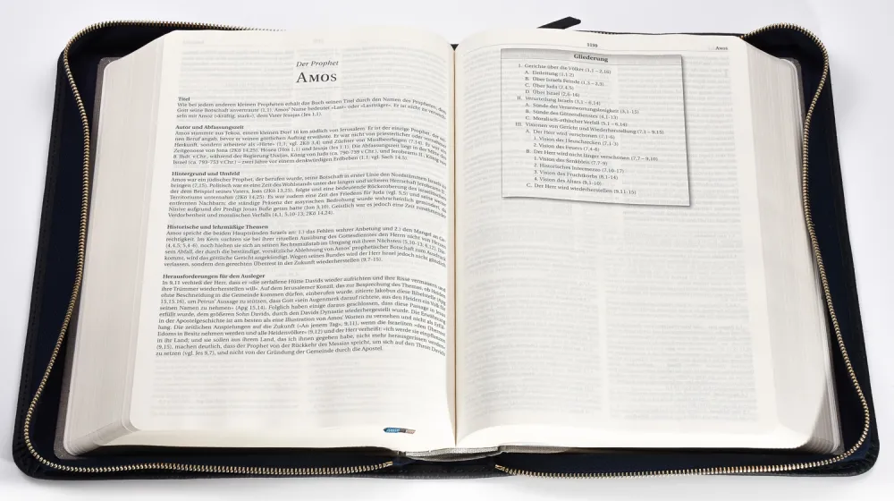 Bible d'étude MacArthur avec étui en cuir véritable - Étui en cuir véritable légèrement grainé...