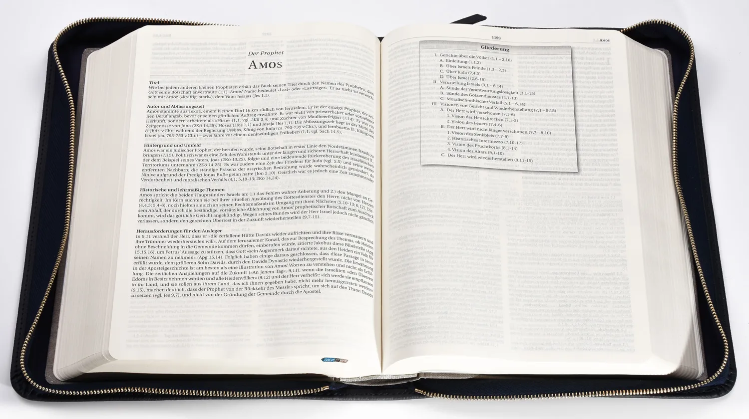 Bible d'étude MacArthur avec étui en cuir véritable - Étui en cuir véritable légèrement grainé...
