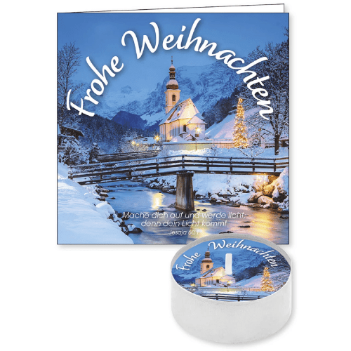 Frohe Weihnachten (Lichtgruß) - mit passender Faltkarte (9 x 9 cm)