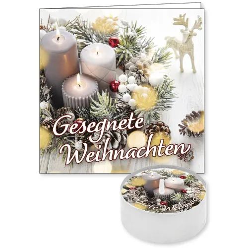Gesegnete Weihnachten (Lichtgruß) - mit passender Faltkarte (9 x 9 cm)