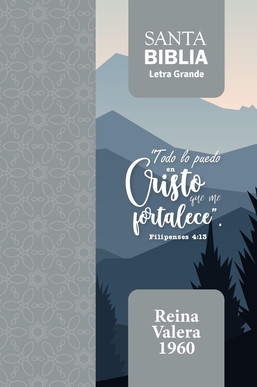 Espagnol, Bible, Reina Valera 1960, gros caractères, moyen format, similicuir gris Philippiens...