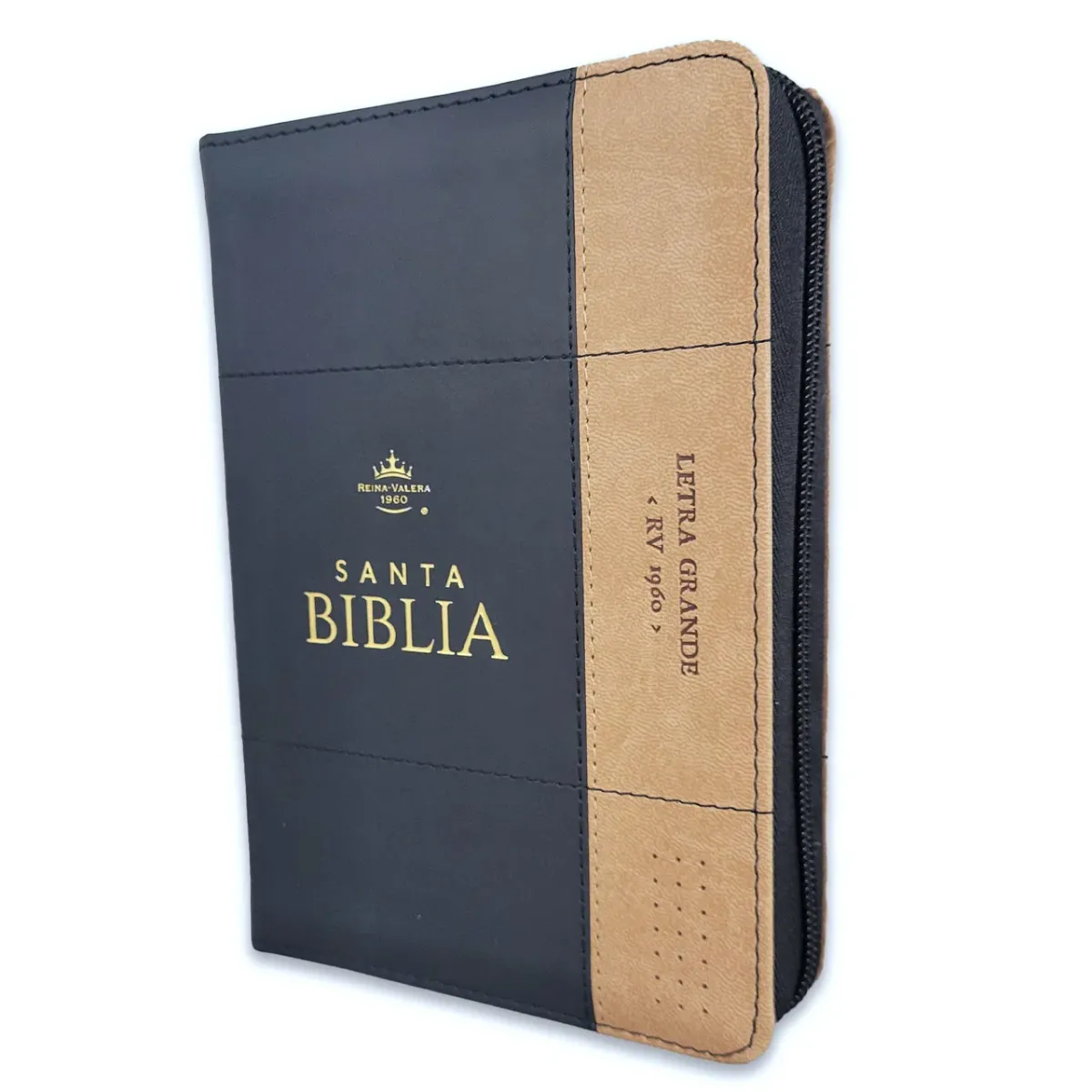 Espagnol, Bible, Reina Valera 1960, grands caractères, compacte, similicuir duo noir/café, avec...