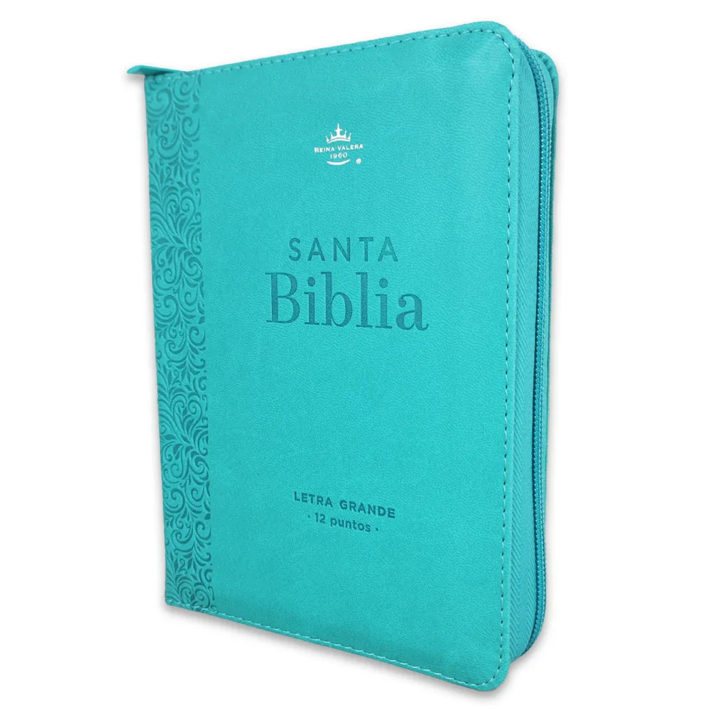 Espagnol, Bible, Reina Valera 1960, grands caractères, compacte, cimilicuir turquoise, avec...