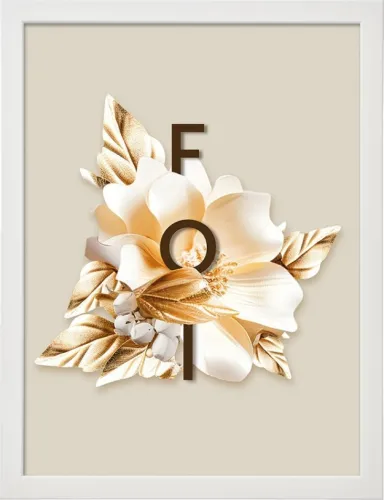 Cadre floral «Foi» - Format A4