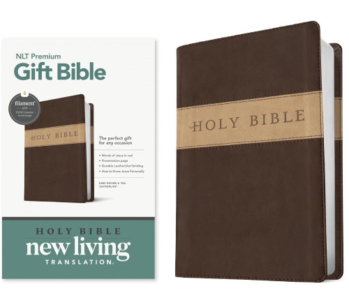 Anglais, Bible, New Living Translation, Filament Edition, similicuir duo brun, paroles de Jésus...