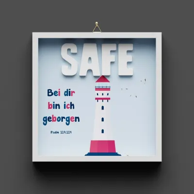 Cementini Wandbild SAFE - Betonbuchstaben