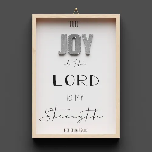 Cementini Wandbild aus Holz JOY Neh. 8,10 - Dekobild mit Aufhänger