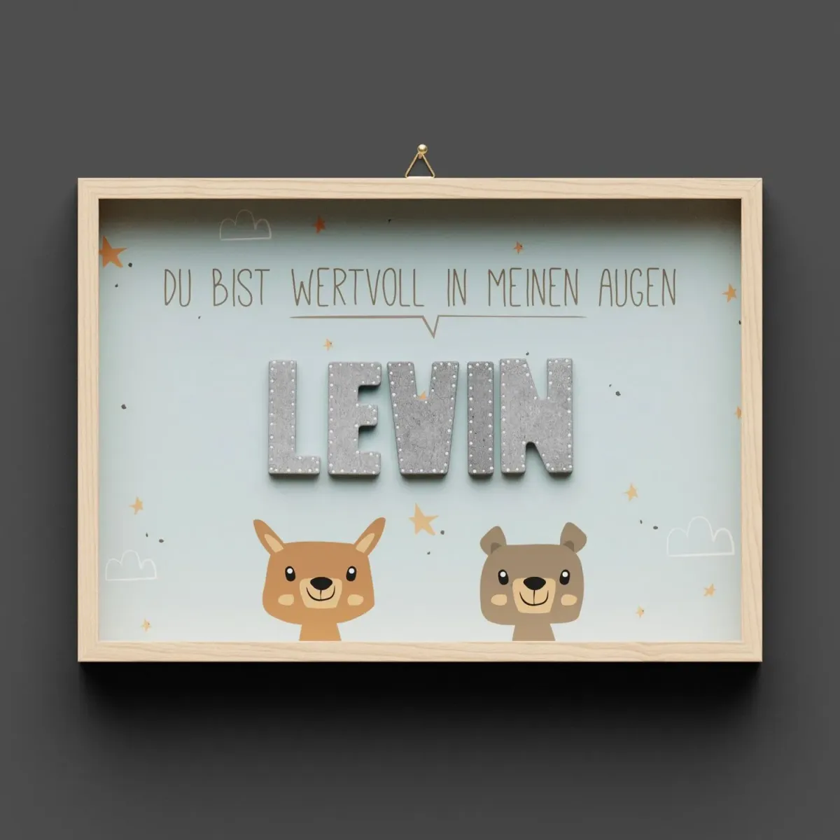 Wandbild aus Holz "Du bist wervoll in meinen Augen" - Mit individuellem Namen