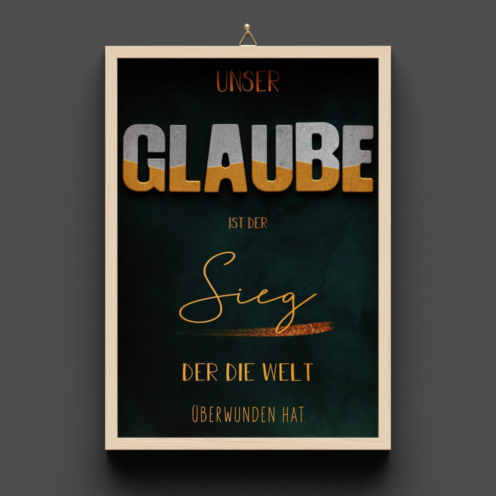 Cementini Wandbild GLAUBE - aus Holz & Betonbuchstaben