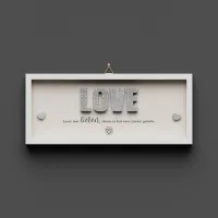 Cementini Wandbild  LOVE 1.Joh. 4,19 - Dekobild mit Aufhänger