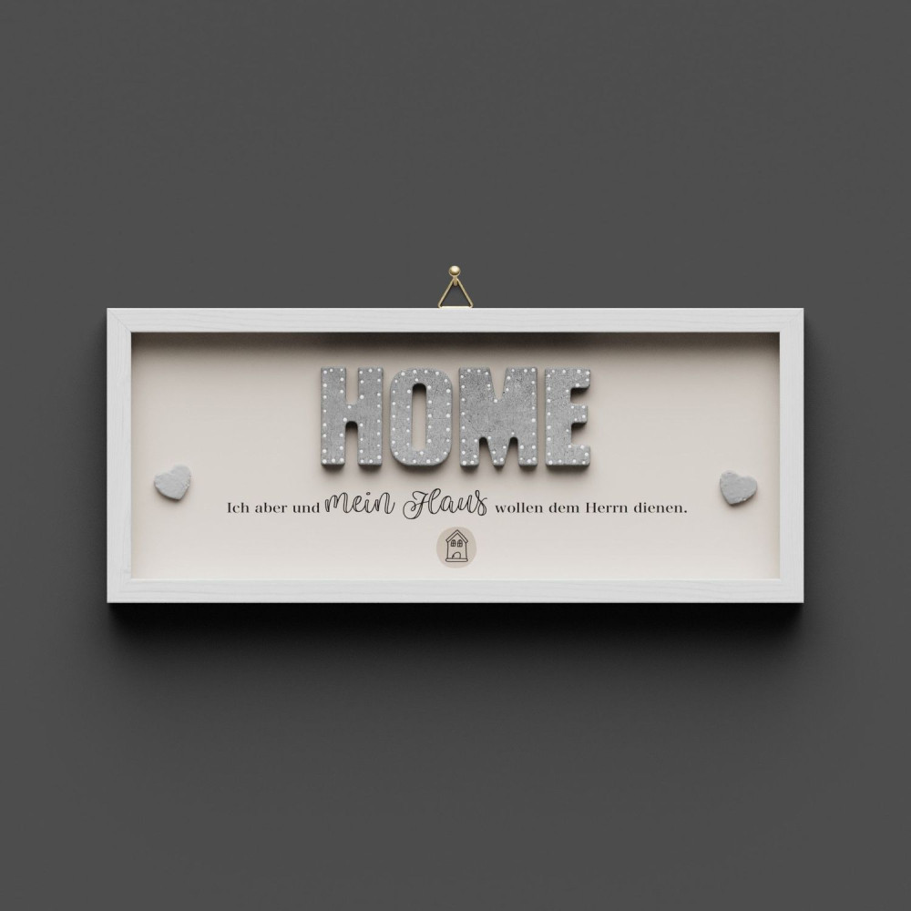 Wandbild aus Holz HOME Jos. 24,15 - Dekobild mit Aufhänger