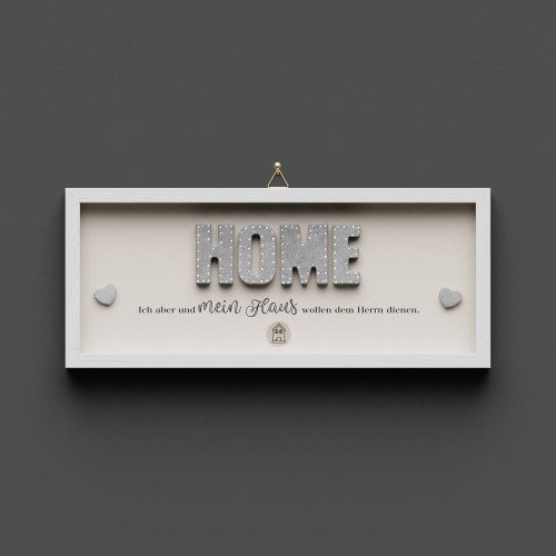 Wandbild aus Holz HOME Jos. 24,15 - Dekobild mit Aufhänger