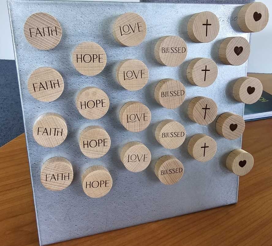 Display Holzmagnete - 6 Motive à 15 Stück