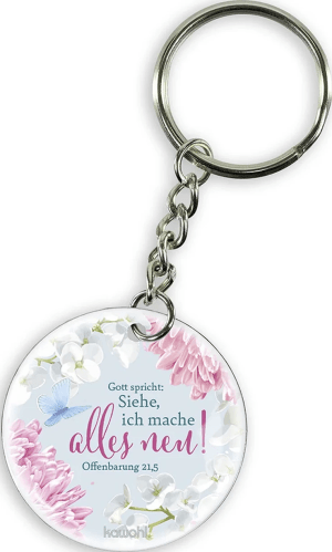Gott spricht: Siehe, ich mache alles neu (Edelstahl-Schlüsselanhänger) - Jahreslosung 2026