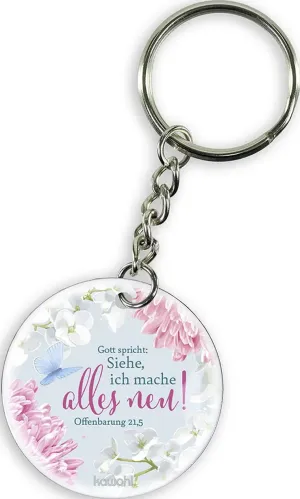 Gott spricht: Siehe, ich mache alles neu (Edelstahl-Schlüsselanhänger) - Jahreslosung 2026