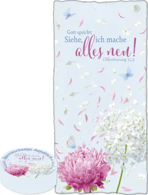 Gott spricht: Siehe, ich mache alles neu (Überraschungs-Handtuch) - Jahreslosung 2026 - 30 x 60...