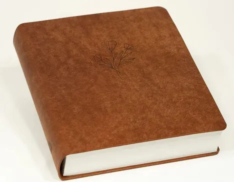 Sconi Bibel Bibel mit Blumen hellbraun - mit Schreibrand