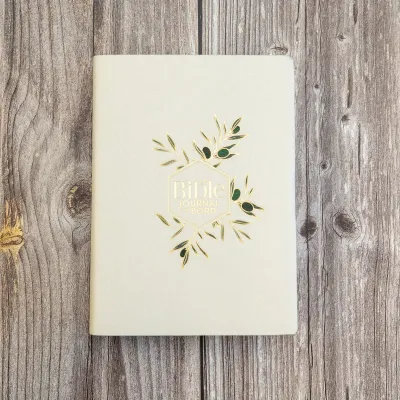 Bible Segond 21 Journal de bord -  couverture souple, toile blanche avec motifs dorés
