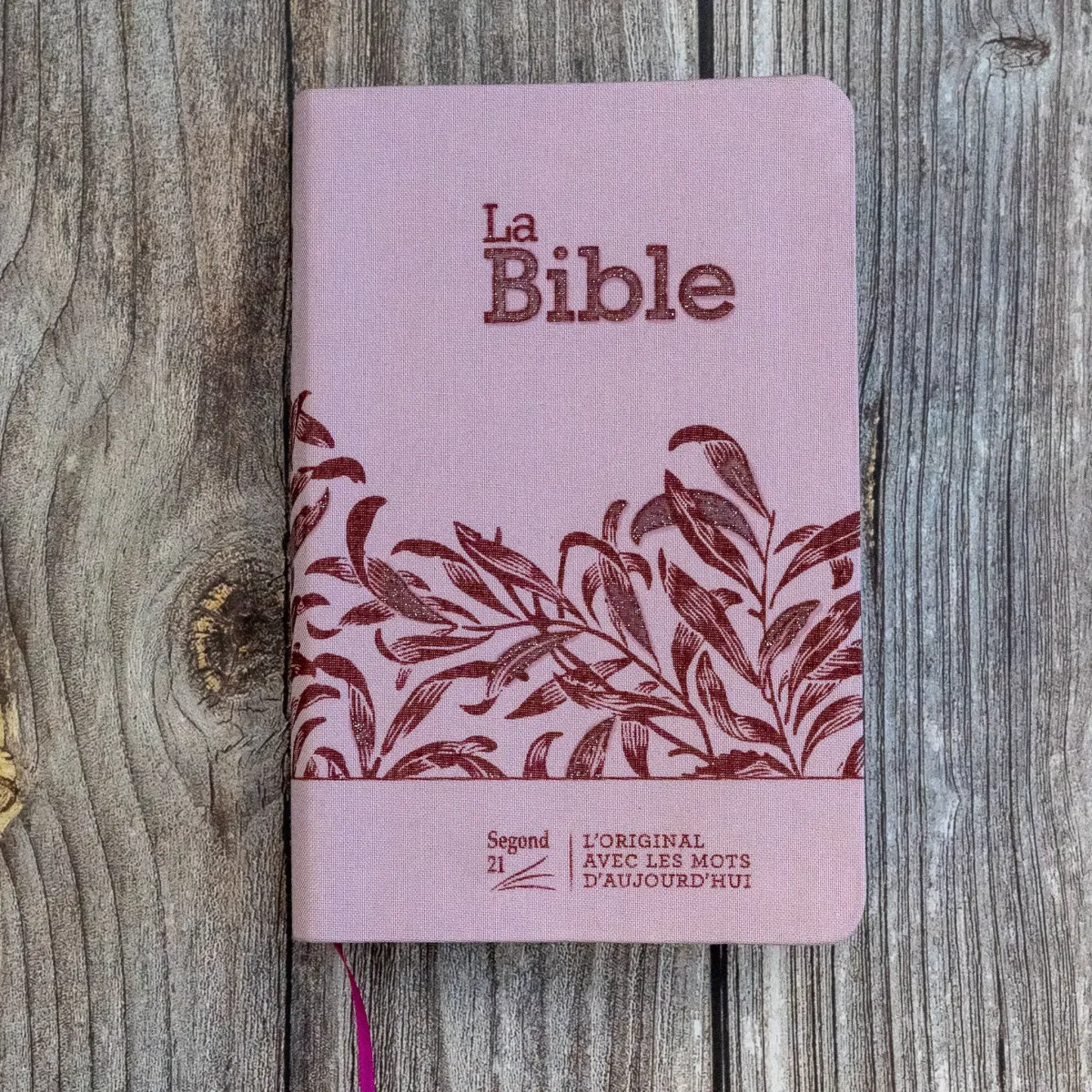 Bible Segond 21 compacte (Premium Style) - couverture souple, toile rose avec paillettes et onglets